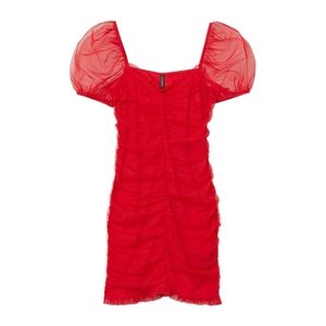 H&M Red Gathered Dress